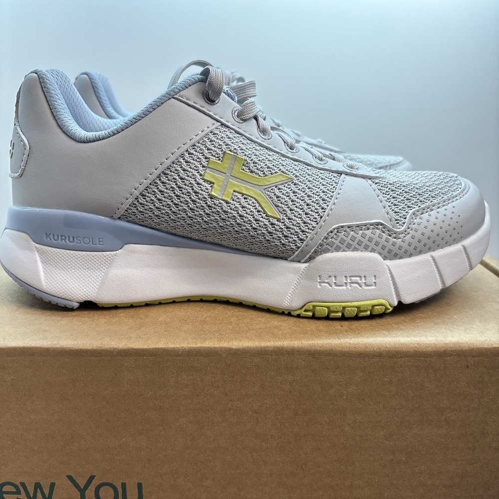 Kuru‎ Quantum 2.0 Sneakers Women's Size 5.5 Dove Gray Pale Lime NEW Defect